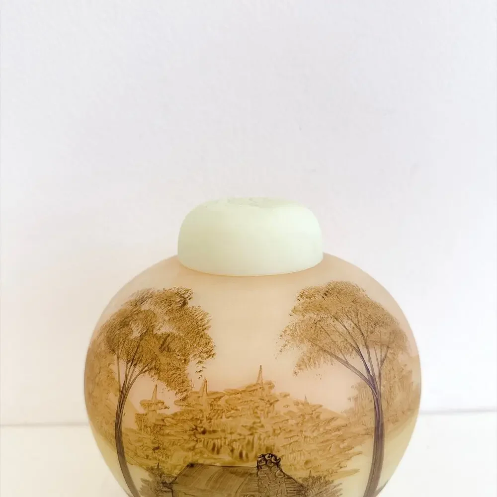 VINTAGE FENTON ART GLASS GINGER JAR 3-PC 